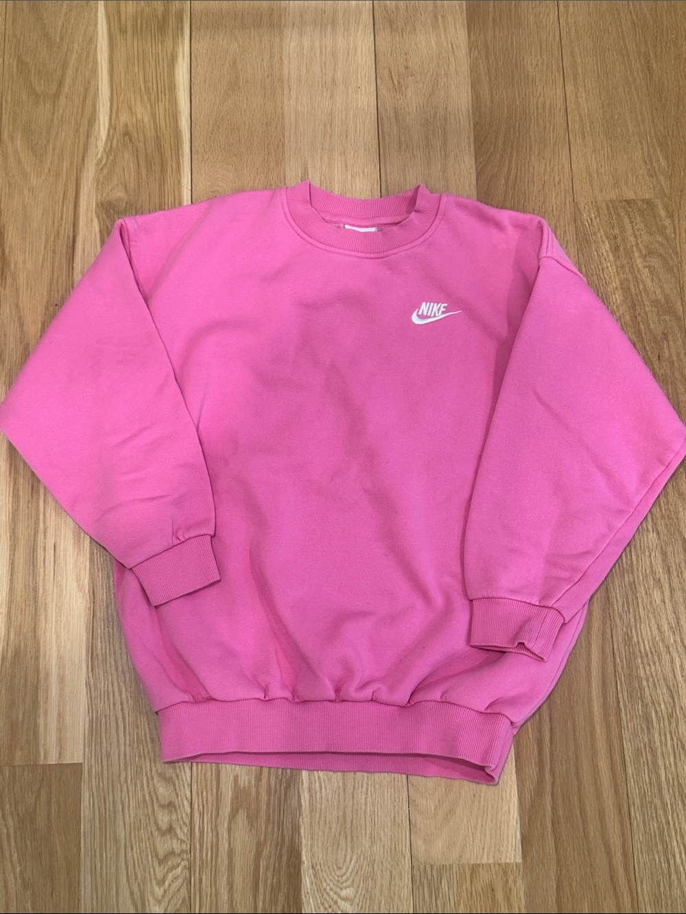 Nike Hot Pink Pullover Sweatshirt with White Swoosh